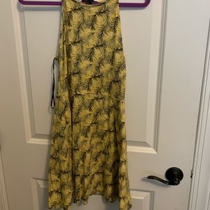 Yellow Palm Printed Dress